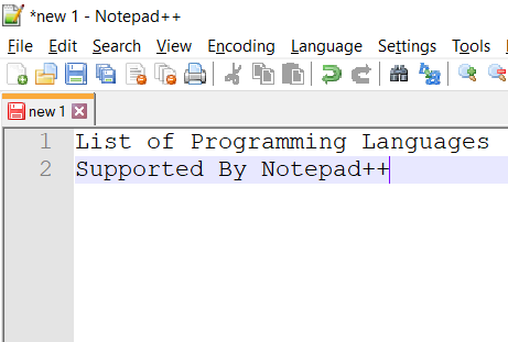Notepad++ Programming Language Support List